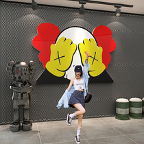 kaws Sesame Street Tennis Red Punch Card Arrangement Industrial Wind Wall Clear Bar Scene Decorations Barbecue Creative Wall Sticker