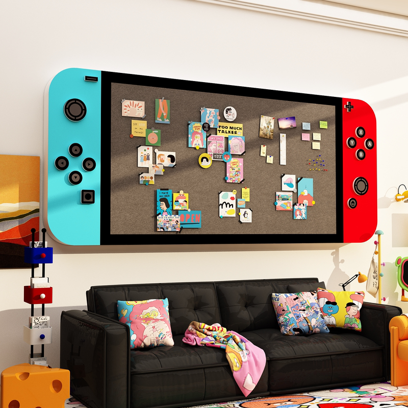 Switch Game Console Living Room Sofa Tv Background Wall Decoration Painting Felt Board Photo Sticker Nintendo