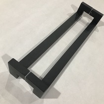 Chinese rose gold glass door handle Black stainless steel framed door handle Titanium square tube Antique European pull