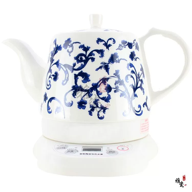Jingdezhen gốm sứ ấm đun nước 304 bằng thép không gỉ màu xanh và trắng sứ ấm trà cách nhiệt thông minh hàng ngày bộ trà - ấm đun nước điện