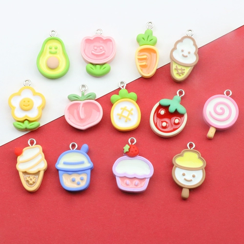 Аксессуар с аксессуарами, ручка ручной работы, мультяшная клубника, фруктовое масло, подвеска, «сделай сам», мороженое