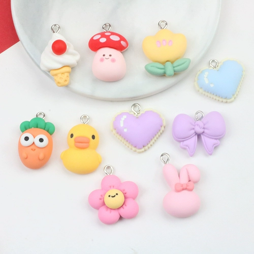 B.Duck, креативный мультяшный аксессуар с аксессуарами, кролик с грибочками-гвоздиками, подвеска, «сделай сам», в цветочек