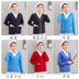 Weimando y tá áo len áo khoác cardigan cộng nhung dày ẩn áo len màu xanh quần áo làm việc quần áo y tá mùa đông cổ chữ V 