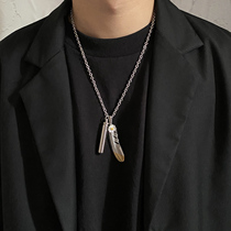 Carmen Japanese and Korean Tide brand GD same feather necklace hip hop personality bottle detachable pendant men and women sweater chain