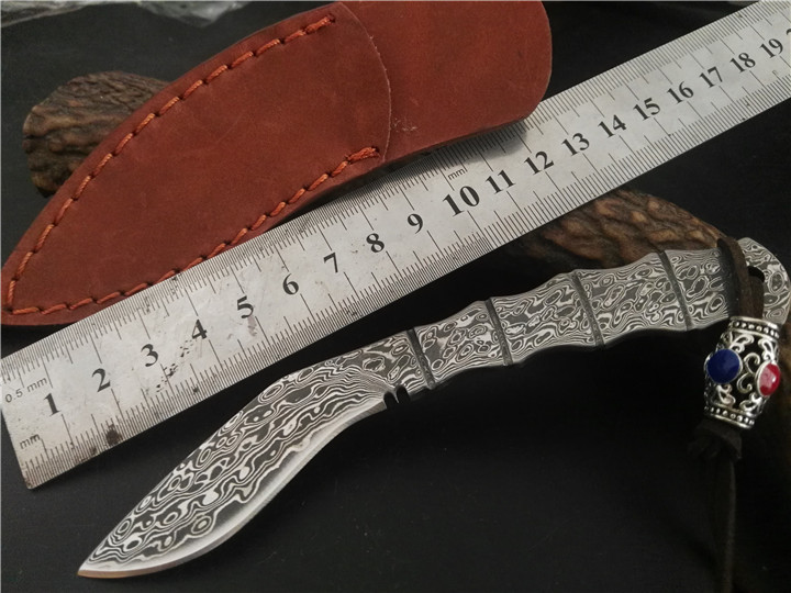 Keel New Other Other Integrated Damascus Steel Handmade Small Bend Fruit Straight Knife cutter Collection