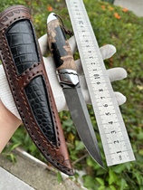Uzi steel iron snowflake Nordic small straight knife outdoor handmade knife portable self-defense collection camping knife factory direct sale