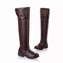 The onslaught of giant cos boots Allen soldier long three hats dark brown boots full set of cos