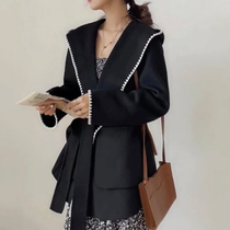 Hooded double-sided cashmere coat womens long 2021 new autumn and winter double-sided small woolen jacket