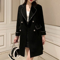 High-end double-sided cashmere coat womens long style small fragrant wind double-sided suit European autumn and winter New woolen jacket