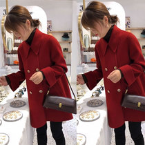 Double-sided cashmere coat womens short double-sided woolen high-end loose A version doll collar woolen jacket