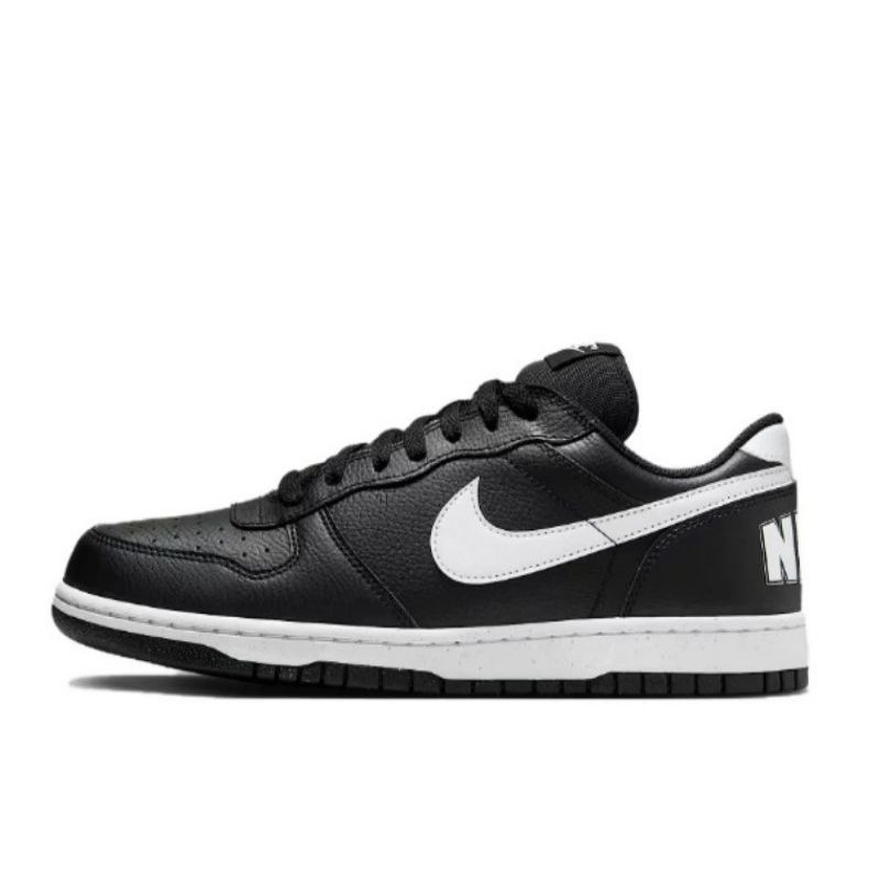 【奥莱剪标款】NIKE BIG LOW耐克复古回潮天花板皮革板鞋黑白355152-016