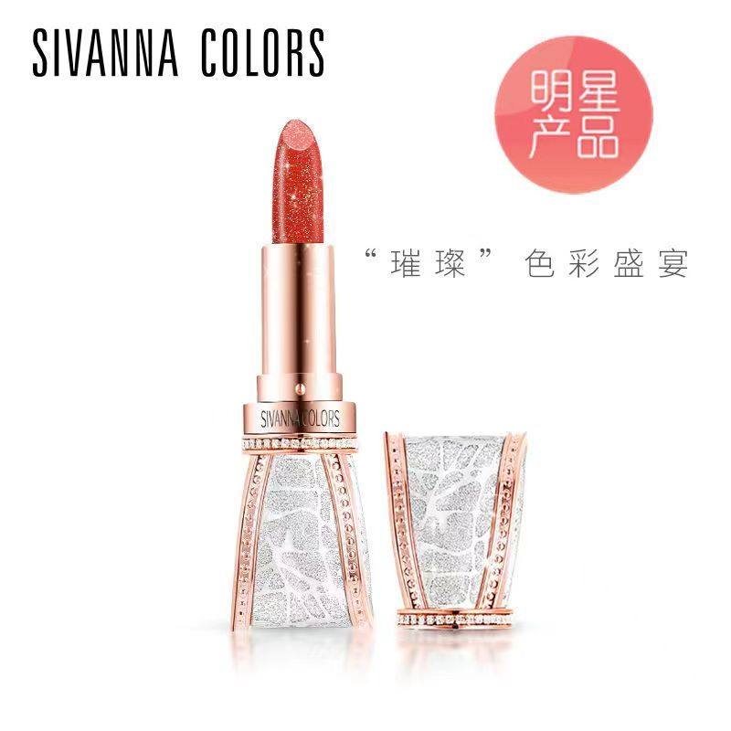 SIVANNA/思薇娜蝴蝶结口红哑光定钻闪唇膏3.8g