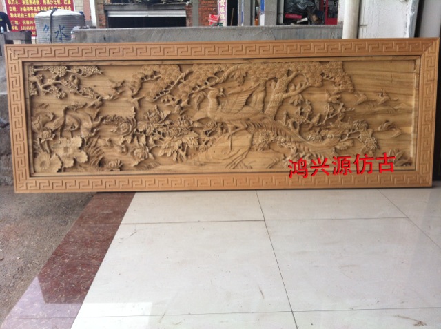 Dongyang Wood Carving Central European decoration Background wall antique horizontal screen hanging screen all hand carved