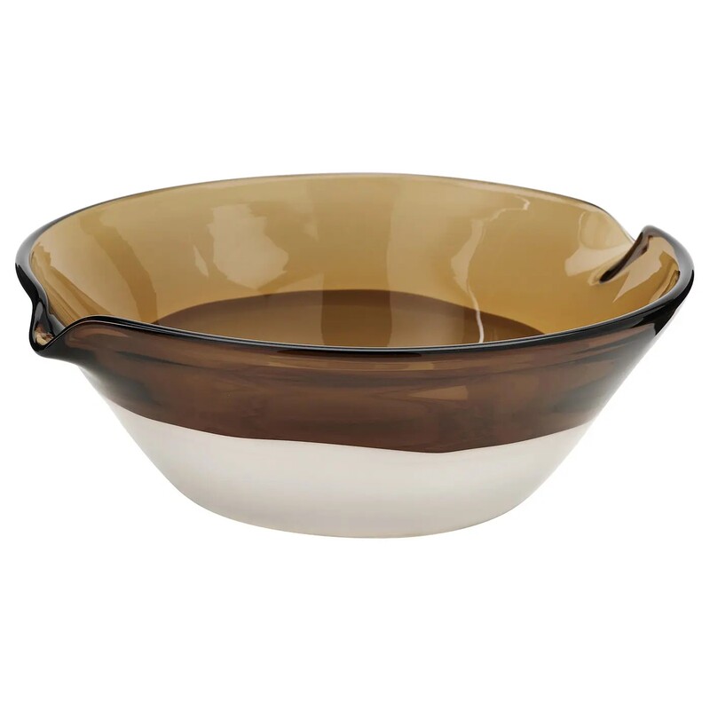 Ikea Omjär Brown Glass Tableware Set, Including Cups, Pitchers, Bowls, Suitable for Home Use, Dishwasher Safe, Hand-Blown