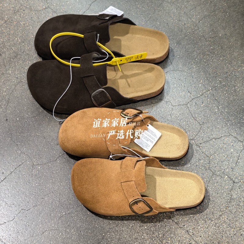 Sam's Club Retro Birkenstock Shoes Unisex Closed-Toe Slippers Genuine Leather Cork Sole Non-Slip Casual Slippers Sam's Club Retro Birkenstock Shoes Unisex Closed-Toe Slippers Genuine Leather Cork Sole Non-Slip Casual Slippers