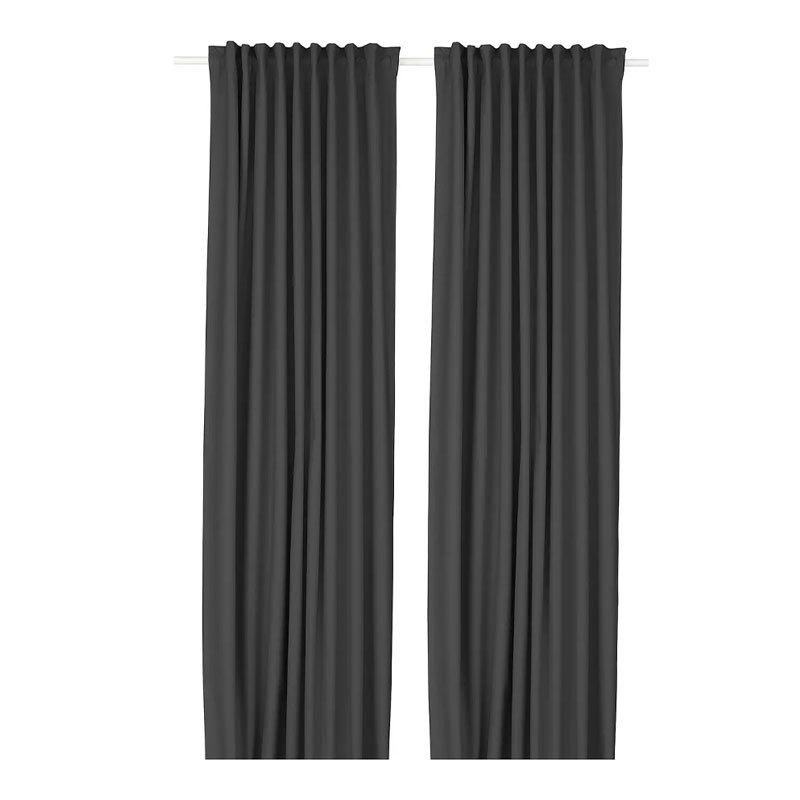 Ikea Korgmott Blackout and Heat-Insulating Curtains, Simple and Machine Washable, Suitable for Home Bedroom Use