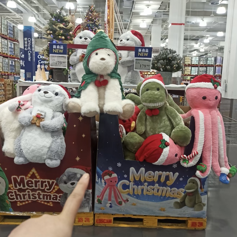 Supermarket Membership Purchase: Large West Highland White Terrier Plush Toy, a Cute Octopus or Dinosaur Plushie, Perfect as a Christmas Gift