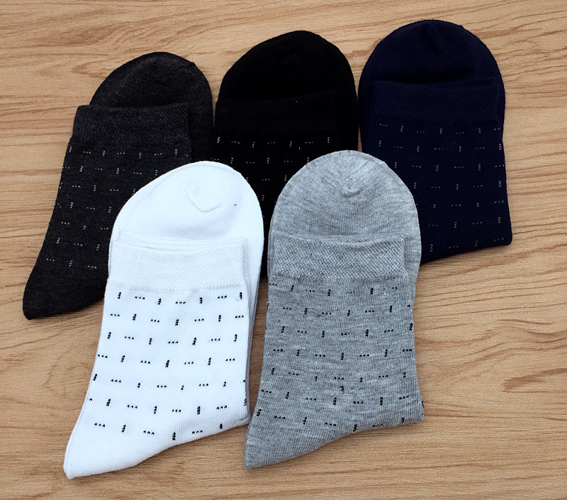 5 đôi hộp quà tặng mùa xuân và mùa hè người đàn ông kinh doanh vớ cotton thở khử mùi thể thao vớ ống cotton vớ dày người đàn ông