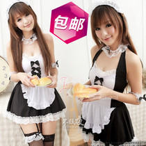 Sexy sex maid costume stockings female black summer flirting temptation uniform temptation maid emotional underwear passion suit