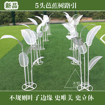 New Wedding Props Iron Art Plantain Leaf Road Leading Wedding Ballet Banana Leaf Pendulum Wedding Outdoor Foliage Iron Art