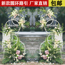 New Wedding Props Iron Art Ring Flower Racks Background Cirque Road Leading Wedding Decoration Floral Swing Piece Arch