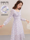 Yishabufeifangluo chiffon dress ຂອງແມ່ຍິງພາກຮຽນ spring ແລະດູໃບໄມ້ລົ່ນຝຣັ່ງສູງແອວສູງສີ່ຫຼ່ຽມມົນ skirt niche retro ສິ້ນຍາວ