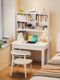 Solid Wood Small Apartment Desk and Bookshelf Combination, Simple Bedroom Home Student Study Desk, Office Computer Desk