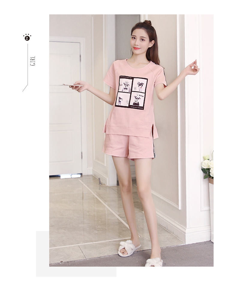 Đồ ngủ của Phụ Nữ Mùa Hè Bông Ngắn Tay Áo Hàn Quốc Phụ Nữ Mỏng Đồ Ngủ Cotton Set Sinh Viên Tươi Lỏng Dịch Vụ Nhà