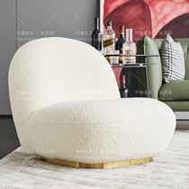 Italian single sofa chair white lamb cashmere fabric small apartment light luxury balcony lounge chair a variety of colors available