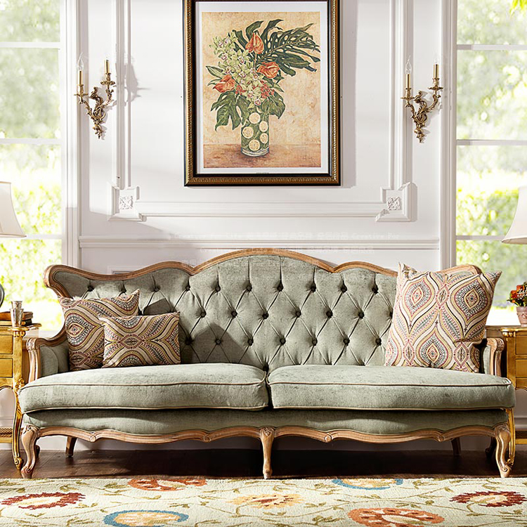 American-style living room combination sofa villa Daping number single double triple full solid wood retro nostalgia can be customized