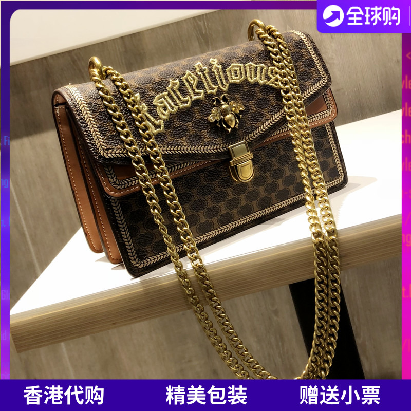 European Station Honeybee Pack Women MAVIS MK Bag New Women's Bag Foreign Pie Old Flower Slanted Satchel Chain Bag