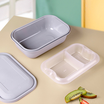 Flared flower disposable lunch box double separation packing box lunch box microwave 150 sets