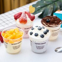 Disposable mousse cup wooden bran cup Yogurt cup Pudding cup Tiramisu cup Cake cup Ice cream cup 100 sets
