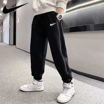 Nike Ton Boomer Boy Casual Long Pants Spring Autumn Season for men and women CUHK Childrens Tide Card Sports Knitted Sweatpants