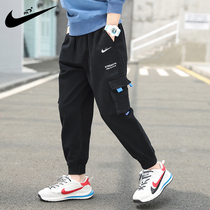 Nike Ton Tide Card Men & Womens Pure Cotton Foreign Air Tooling CUHK Children Spring Autumn Season Spring Dress Pants Casual Long Pants