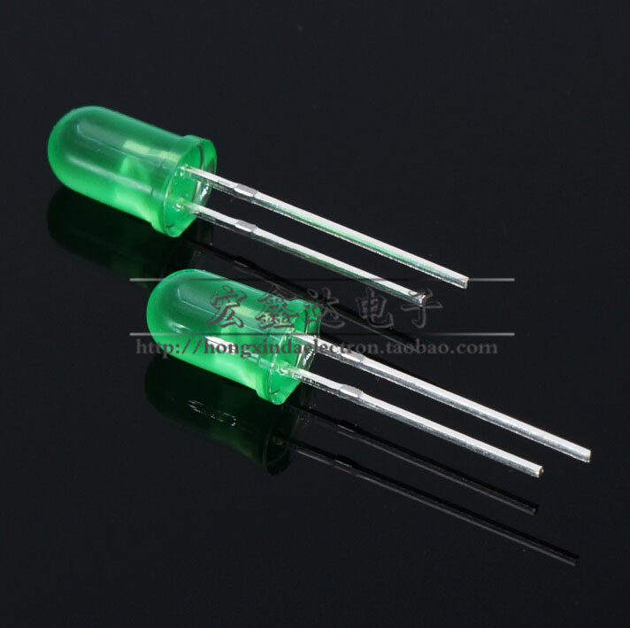 1K装 5MM 绿发绿 F5绿色 绿光 LED发光二极管 短脚 F5绿灯