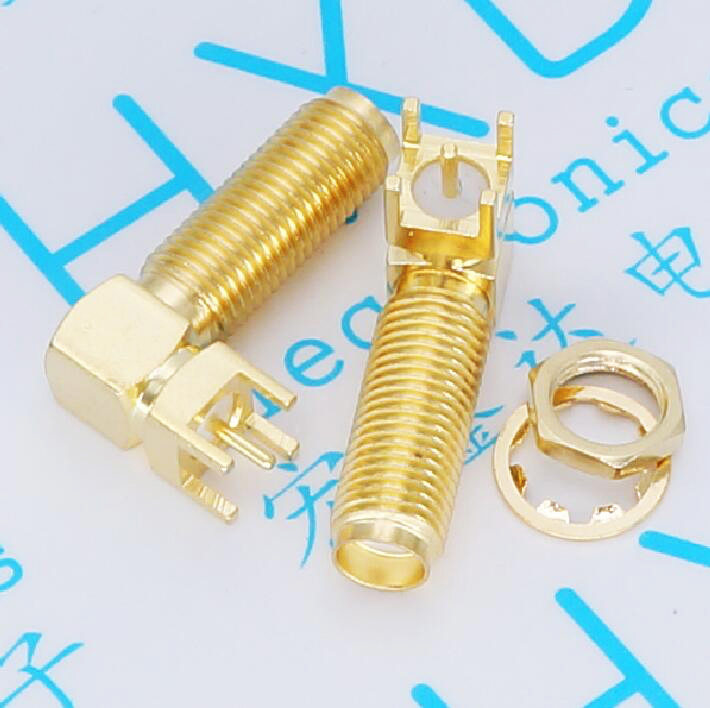 SMA-KWE 加长型23MM 弯座 外螺内孔 射频同轴连接器 天线接头