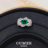 CUMEE silver gold-plated wood green synthetic emerald ring