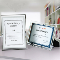 Crystal photo frame glass table creative power of attorney a4 certificate framed award certificate hanging wall honor certificate medal making
