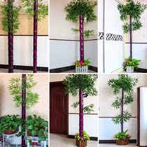 Simulated bamboo vines heating purple bamboo shade leaves plastic fire pipe plant bamboo tube covered tube birch bark bark