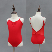 Childrens dance clothing girls summer short-sleeved practice clothing ballet green body suit baby cotton suspender gymnastics suit