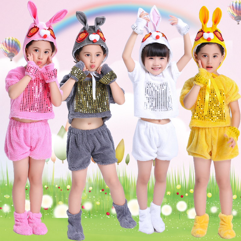 Mùa thu và mùa đông trẻ em trang phục thỏ nhỏ thỏ trắng biểu diễn động vật quần áo trang phục múa sân khấu mẫu giáo đầm đẹp cho be gái 7 tuổi