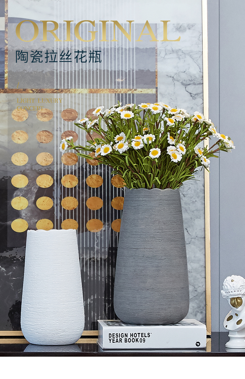 I and contracted ceramic vase furnishing articles sitting room creative flower arranging dried flower Nordic small pure and fresh household table decorations
