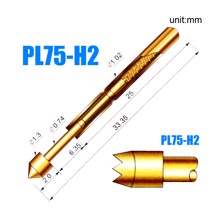Huarong probe PL75-H2 (nine-claw plum blossom head) diameter 1 02 length 33 35 test needle thimble