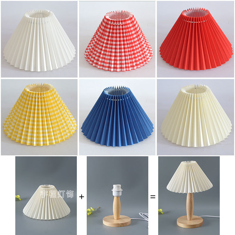 Pleated Lampshade Replacement Parts Table Lamp Wall Lamp Chandelier Floor Lamp New Fabric Cover Shell Living Room Hotel DIY