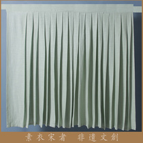 Sui Song) Original Song system) Literary and artistic life Hanfu) Natural cotton linen bag sewing) Lower clothes slim skirt pink Green