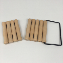 Solid wood handle hardware accessories diy hand tools barbecue fork wooden handle wrought iron basket storage basket wooden handle