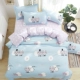 Một gia đình bốn bông cotton ba mảnh ins ký túc xá sinh viên gió tấm chăn mền đỏ ròng giường ngủ 4 người - Bộ đồ giường bốn mảnh