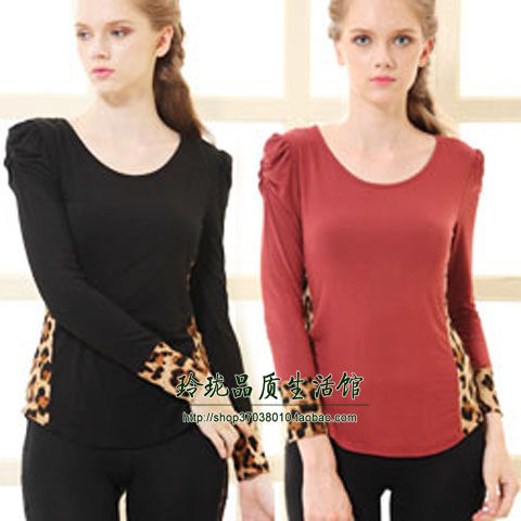 Autumn and winter style L' Orinya bamboo fiber ladies uni-coat long sleeve undercoat FY136 round collar