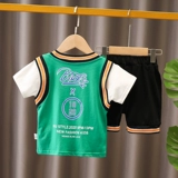 Летний комплект для мальчиков, летняя спортивная летняя одежда, 4 лет, короткий рукав